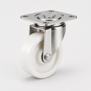 Stainless steel caster wheel for food processing and washdown equipment