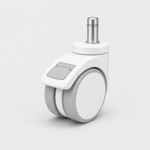Medical caster wheel for hospital beds and medical equipment