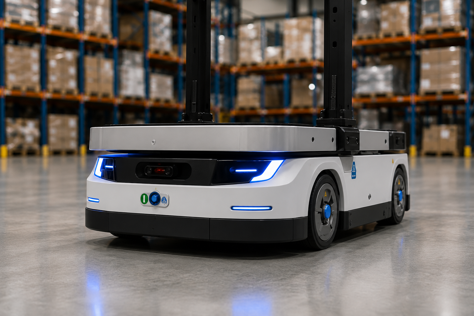 Automated guided vehicle operating in a warehouse