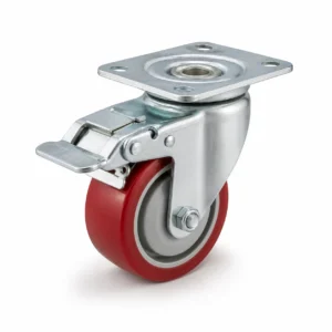 Custom OEM 2 Inch 150kg PU Top Plate Swivel Caster with Brake for oem equipment