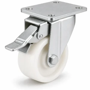 Furniture 6 Inch 120kg Nylon Top Plate Rigid Caster with Brake for display stands