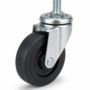 Furniture 8 Inch 40kg Rubber Threaded Stem Swivel Caster for light equipment