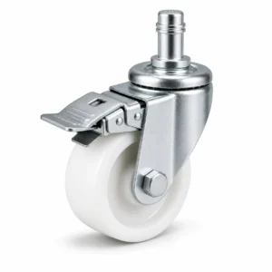 Heavy Duty 3 Inch 600kg Nylon Grip Ring Stem Swivel Caster with Brake for material handling