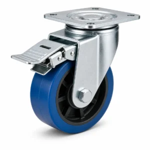 Heavy Duty 5 Inch 1000kg PU Top Plate Swivel Caster with Brake for industrial equipment