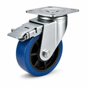 Heavy Duty 5 Inch 450kg PU Top Plate Swivel Caster with Brake for material handling