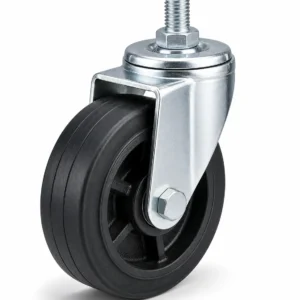 Heavy Duty 6 Inch 1200kg Rubber Threaded Stem Swivel Caster for material handling