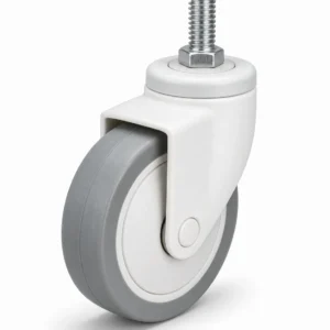 Medical 3 Inch 100kg PU Threaded Stem Rigid Caster for medical devices