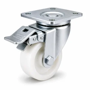 Nylon 2 Inch 350kg Nylon Top Plate Swivel Caster with Brake for clean areas