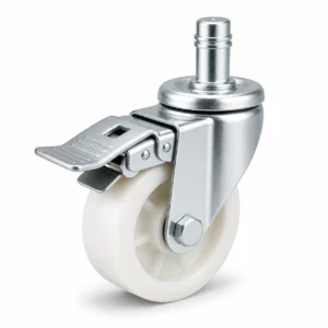 Nylon 4 Inch 250kg Nylon Grip Ring Stem Swivel Caster with Brake for clean areas