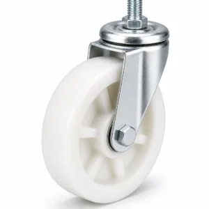 Nylon 8 Inch 100kg Nylon Threaded Stem Swivel Caster for clean areas