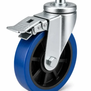 PU 10 Inch 120kg PU Grip Ring Stem Swivel Caster with Brake for carts