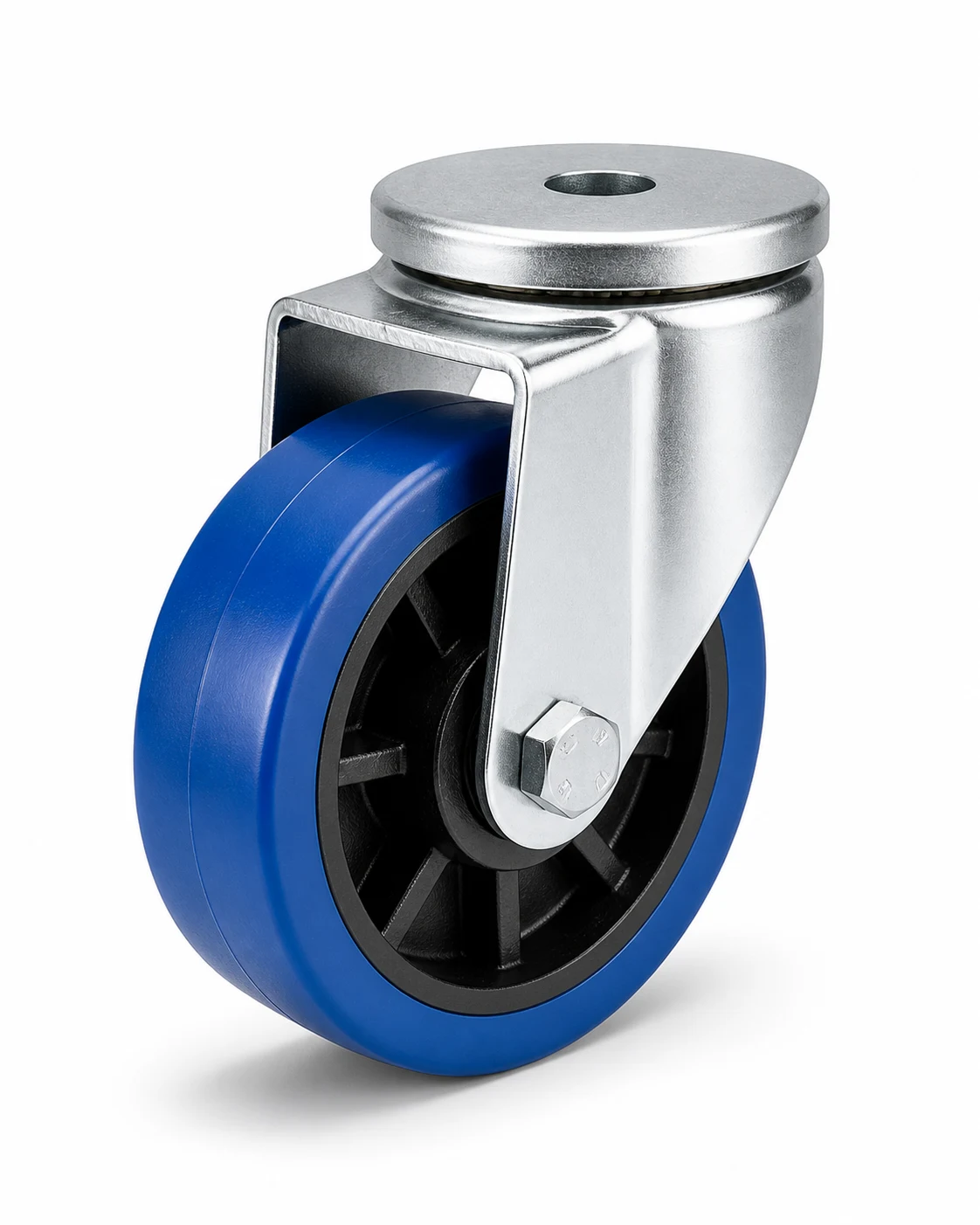 PU 5 Inch 650kg PU Bolt Hole Swivel Caster for factory trolleys