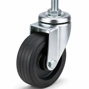 Rubber 3 Inch 450kg Rubber Threaded Stem Swivel Caster for workshop equipment