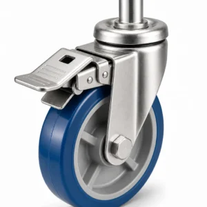 Stainless Steel 10 Inch 150kg Stainless Steel PU Grip Ring Stem Swivel Caster with Brake for food processing