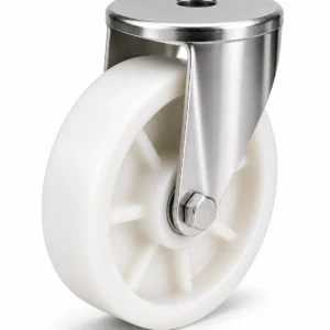 Stainless Steel 12 Inch 220kg Stainless Steel Nylon Bolt Hole Rigid Caster for washdown areas