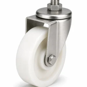 Stainless Steel 3 Inch 150kg Stainless Steel Nylon Threaded Stem Rigid Caster for washdown areas
