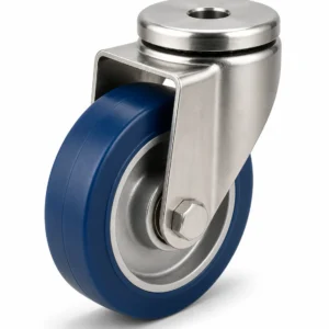 Stainless Steel 5 Inch 300kg Stainless Steel PU Bolt Hole Swivel Caster for food processing