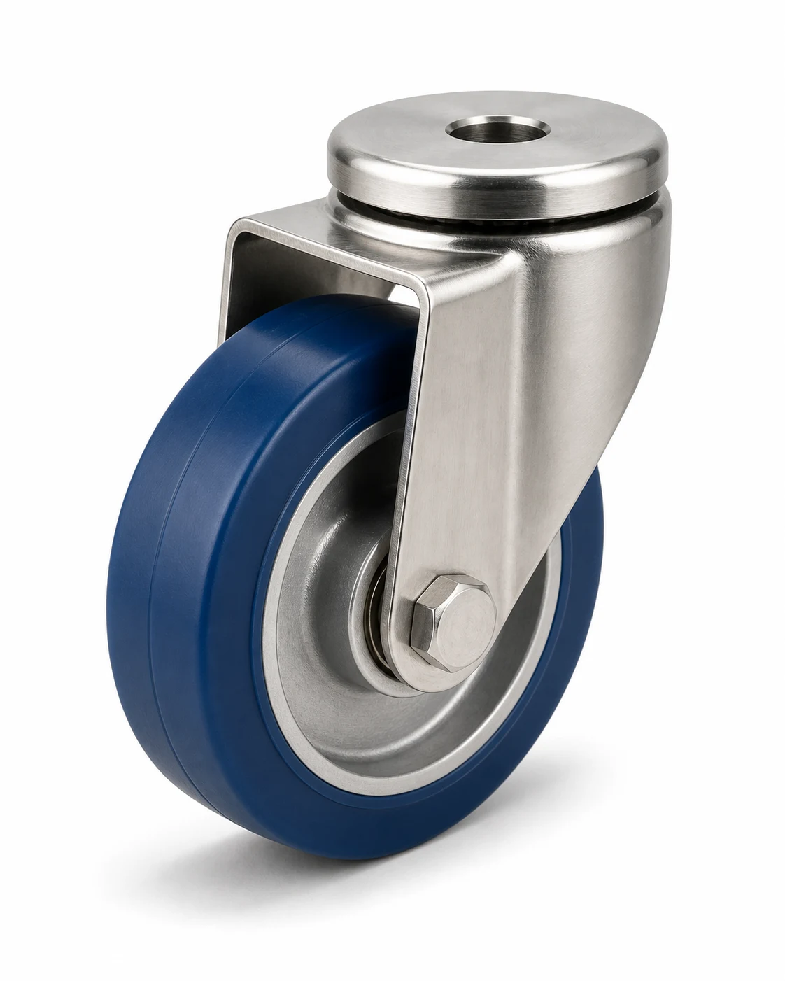 Stainless Steel 5 Inch 300kg Stainless Steel PU Bolt Hole Swivel Caster for food processing