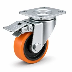 TPR 2 Inch 80kg TPR Top Plate Swivel Caster with Brake for retail equipment