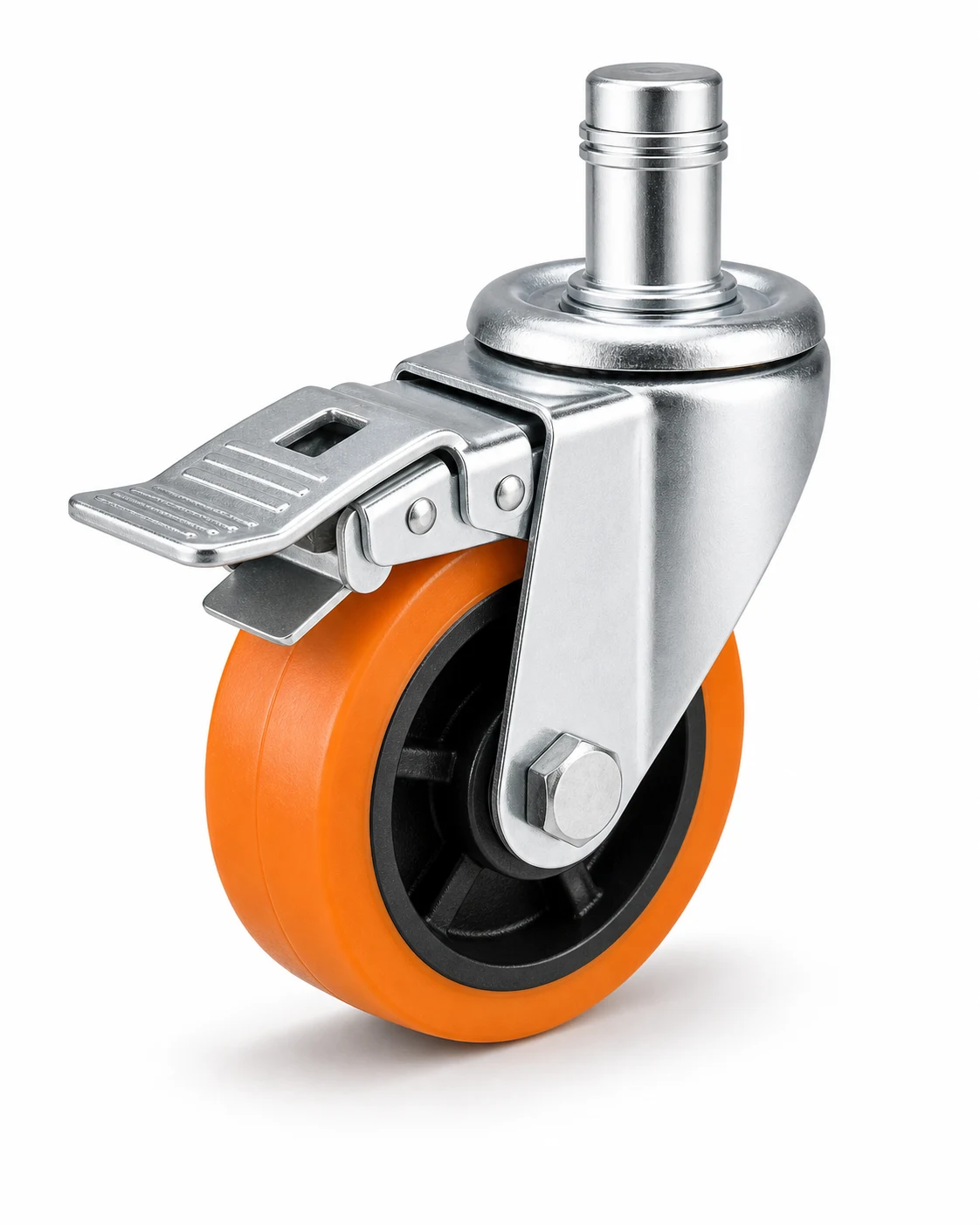 TPR 4 Inch 160kg TPR Grip Ring Stem Swivel Caster with Brake for furniture